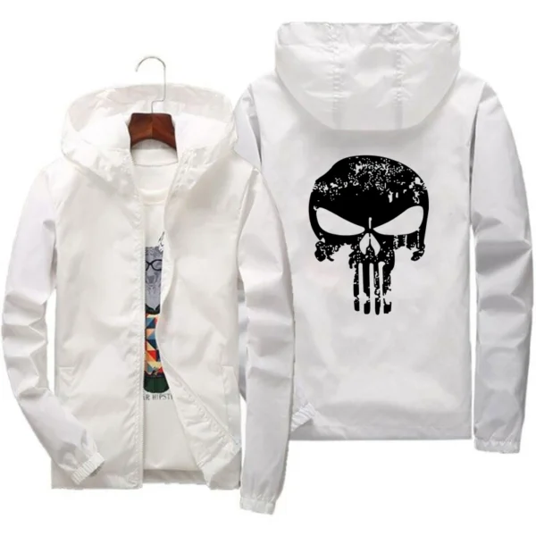 2024 Spring Casual Skull Windbreaker Thin Sunscreen Hooded Coat Mens Sports Pilot Cycling Camping Jacket Plus Size 7XL fashion - Image 4