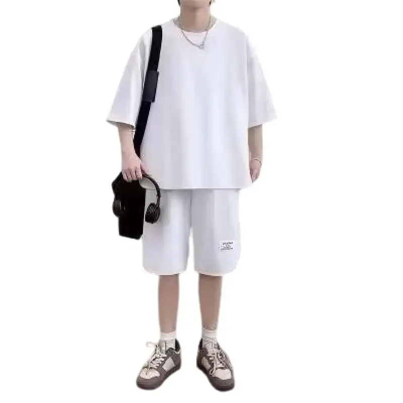 Casual Sportswear Men's Summer Walf Checked Short Sleeves T-shirt and Shorts 2-Piece Set Korean Trendy Street Style 2024 - Image 4