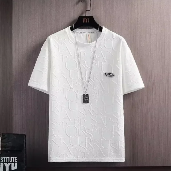 Trendy Summer Suit For Men Casual Short Sleeve T-Shirt Solid Color Versatile Style Korean Brand INS Five Minute Pants - Image 5