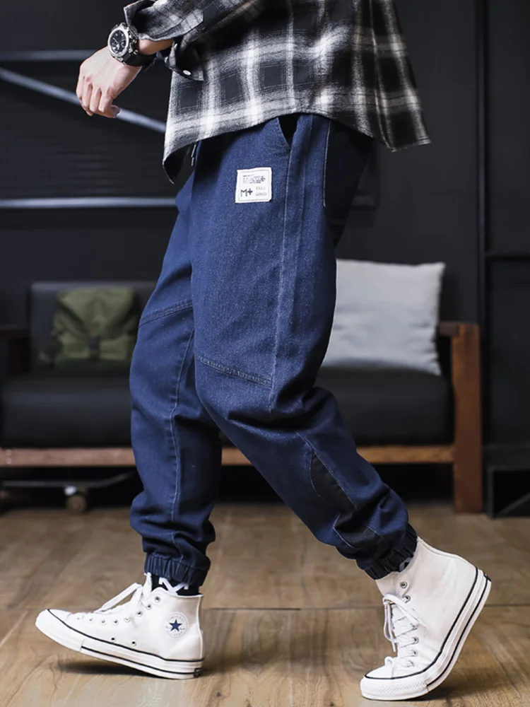 Plus Size Jeans Men Loose Joggers Streetwear Harem Jeans Cargo Pants Ankle-Length Denim Trousers - Image 2