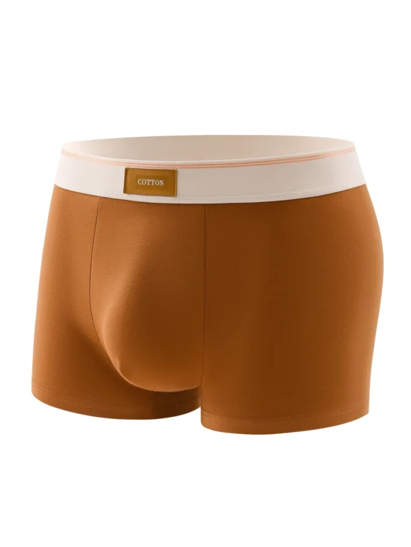 Men's 4-piece underwear, cotton soft and comfortable casual daily boxer briefs, solid color trendy personality shorts - Image 4