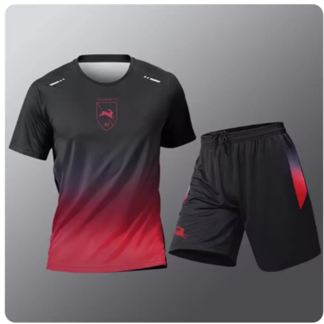 Summer Fitness Men Running Short Sleeve T-Shirt +Shorts Two Piece Set Sportswear Casual Fitness Sports Quick-drying Sets S-4XL - Image 3