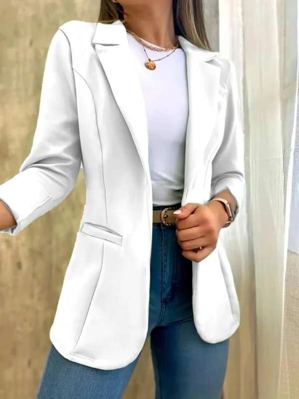 Elegant Corset Suit Blazer Top for Women 2023 Y2K INS Clothes Autumn Winter Long Sleeve Lapel Collar Open Front Jacket Coat - Image 4