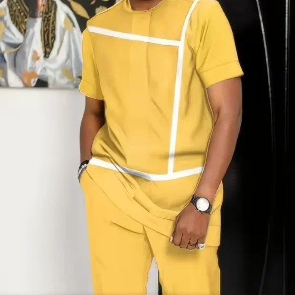 2024 Summer Sports Set Men's Short Sleeve T-shirt+Pants 2-piece Set Men's Oversized Size 3D Printed Pants Set - Image 4