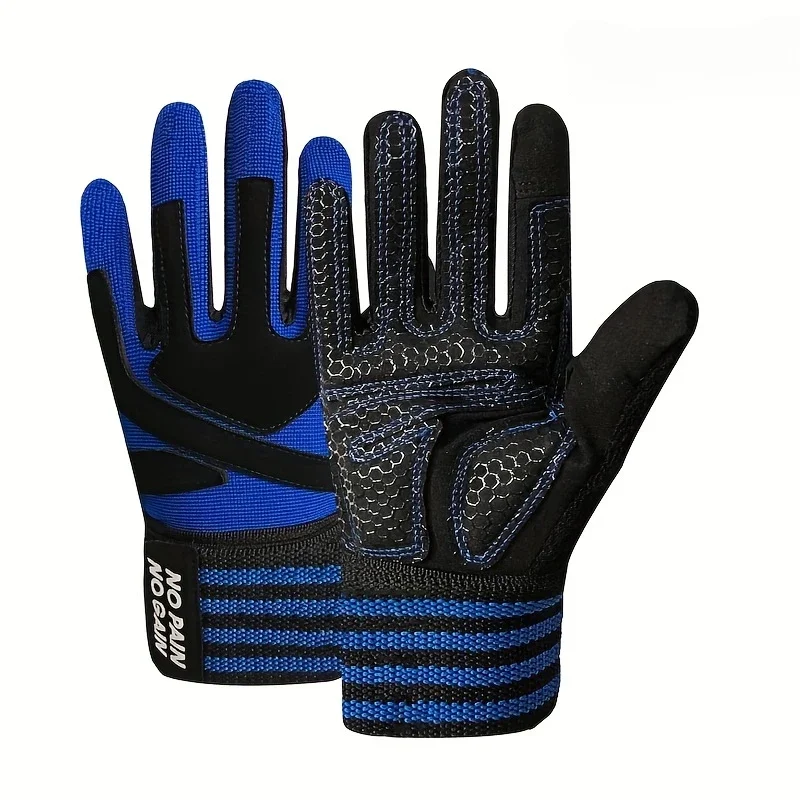 Weightlifting Workout Gloves Full Finger With Wrist Strap Support With Padded Grip For Weightlifting Gym Fitness Sports - Image 5