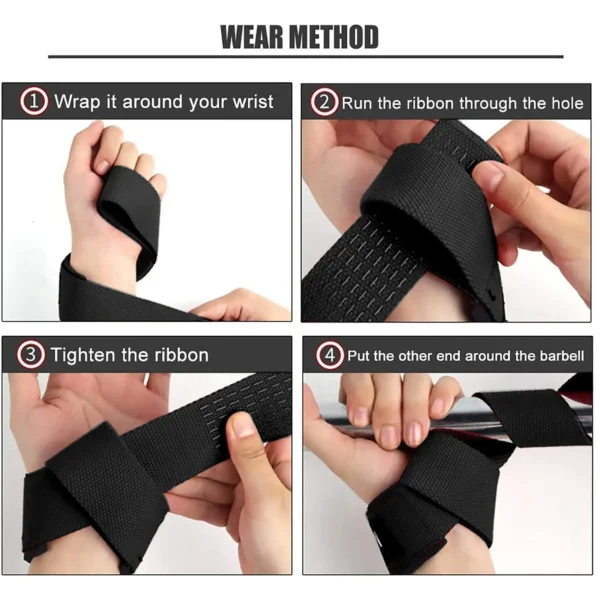 Weightlifting Wrist Straps Strength Training Adjustable Non-slip Gym Fitness Lifting Strap Wrist Support Grip Band - Image 6